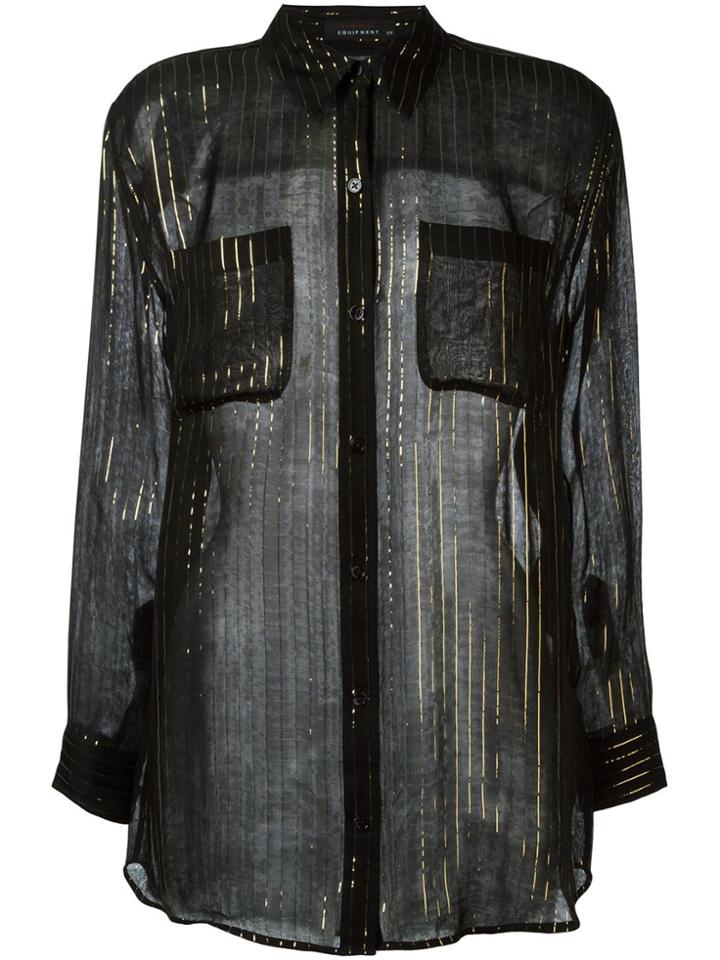 Equipment Kate Moss For Equipment Striped Shirt - Black