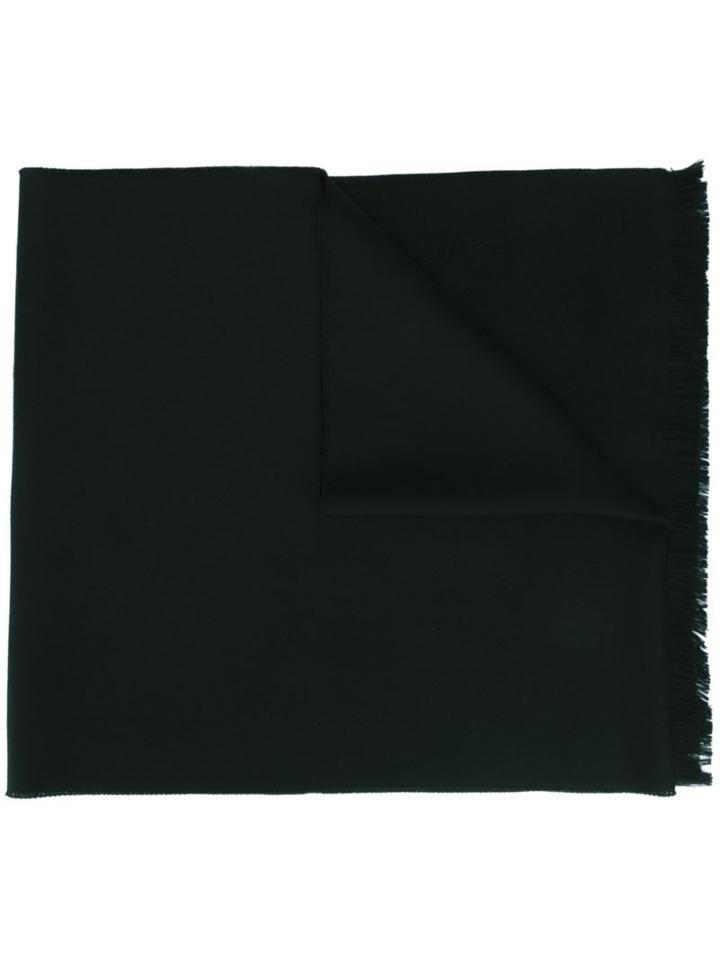 Emporio Armani Frayed Scarf, Men's, Black, Wool