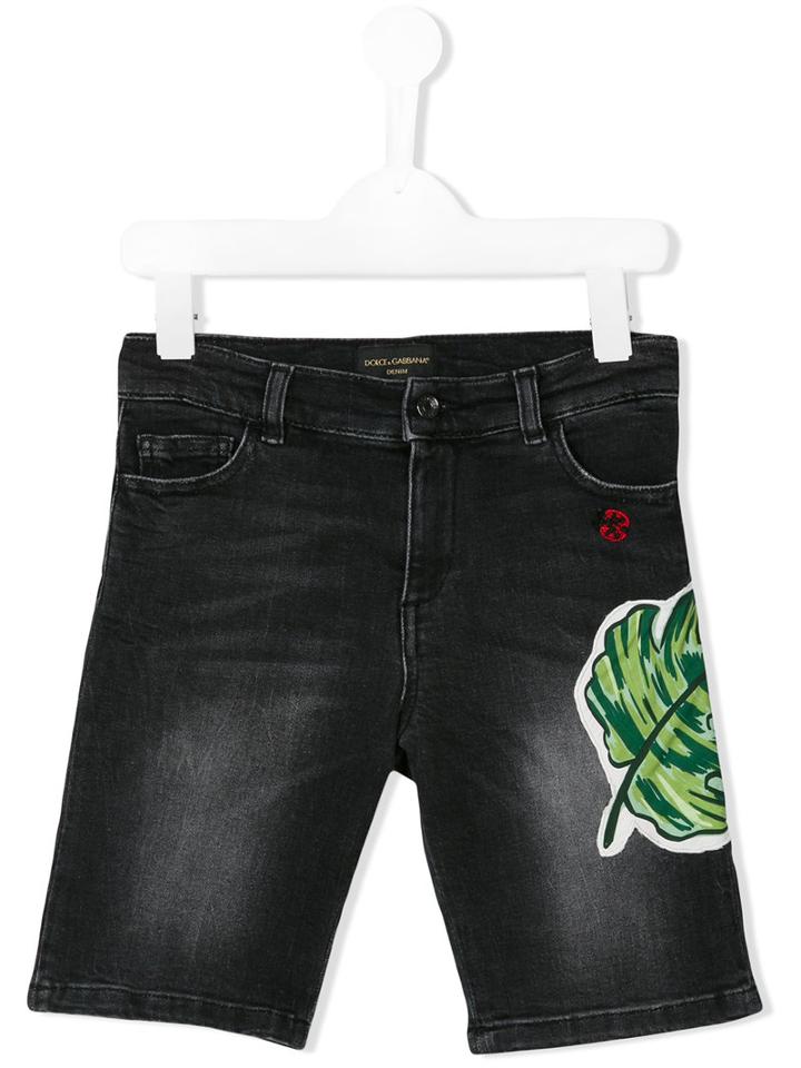 Dolce & Gabbana Kids Denim Shorts, Boy's, Size: 6 Yrs, Black