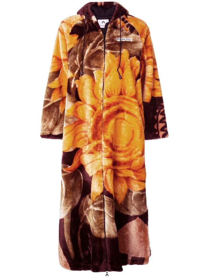 Marine Serre Sunflower Print Long Tracksuit Jacket - Orange