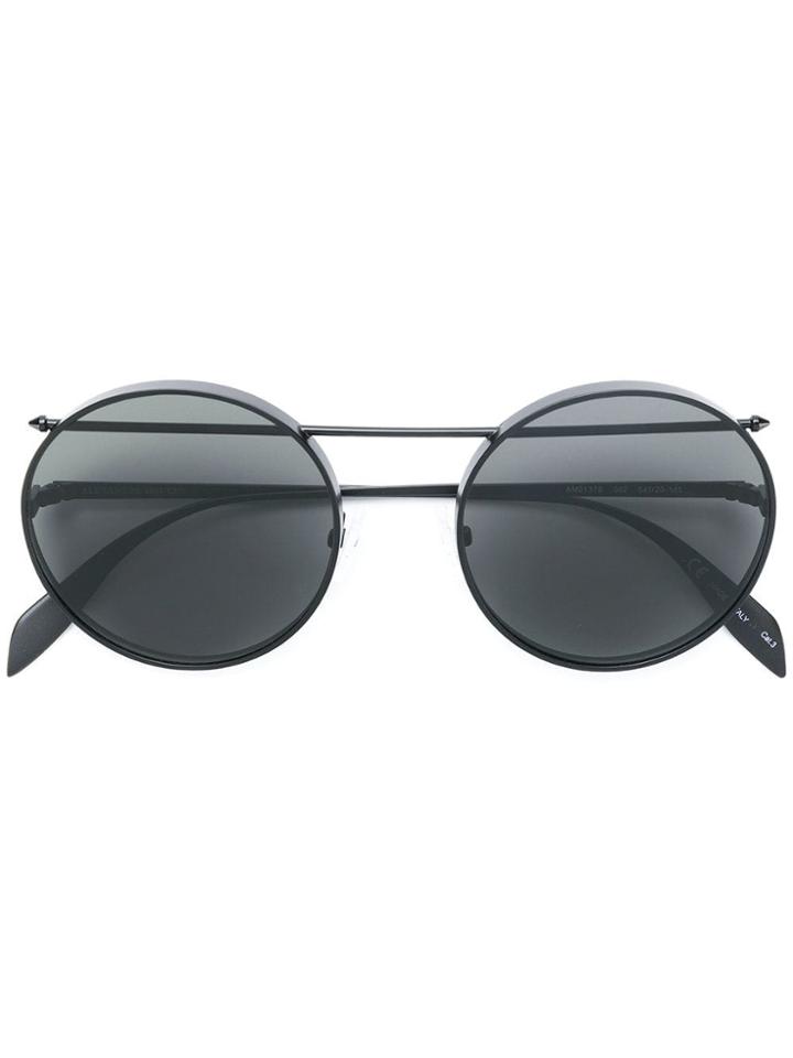 Alexander Mcqueen Eyewear Round Frame Aviator Sunglasses - Black