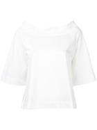 Estnation - Boat Neck Blouse - Women - Cotton - 38, White, Cotton