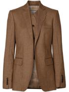 Burberry Vest Detail Technical Linen Tailored Jacket - Brown