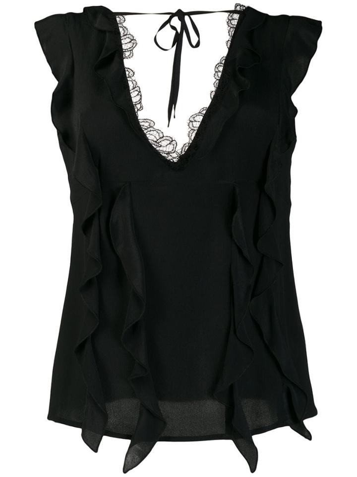 Cavalli Class Lace Trimmed Top - Black