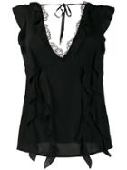 Cavalli Class Lace Trimmed Top - Black