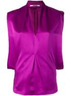 Chalayan V-neck Drape Top - Purple