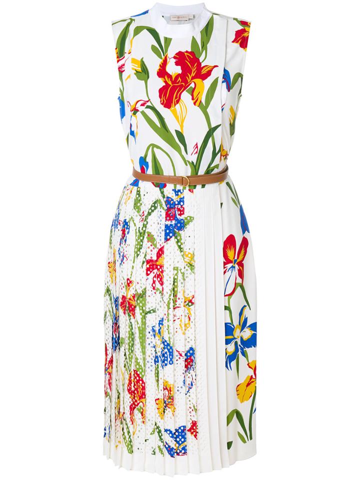 Tory Burch Floral Print Shift Dress - White