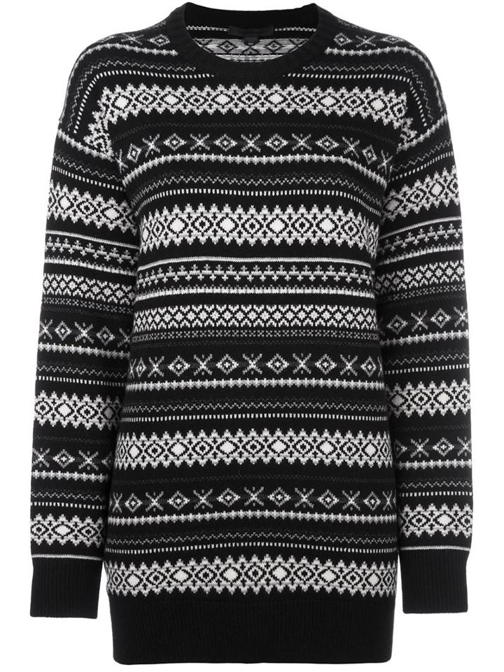 Alexander Wang Perforated Nordic Knit Jumper, Women's, Size: Small, Black, Viscose/cashmere/wool