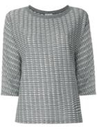 Armani Collezioni - Rope Effect Jumper - Women - Modal/polyamide - 46, Grey, Modal/polyamide