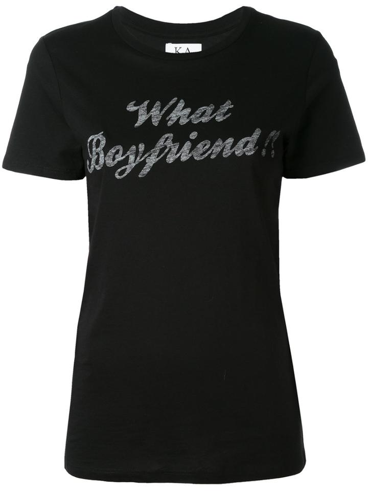 Zoe Karssen - What Boyfriend T-shirt - Women - Cotton/modal - M, Black, Cotton/modal