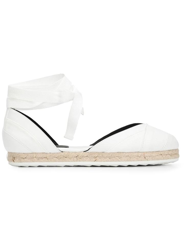 Pierre Hardy Bauhaus Beach Espadrilles, Women's, Size: 39, White, Calf Leather/cotton/leather/rubber
