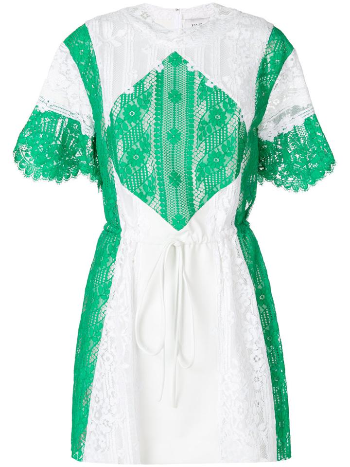 Valentino Panelled Lace Dress - White