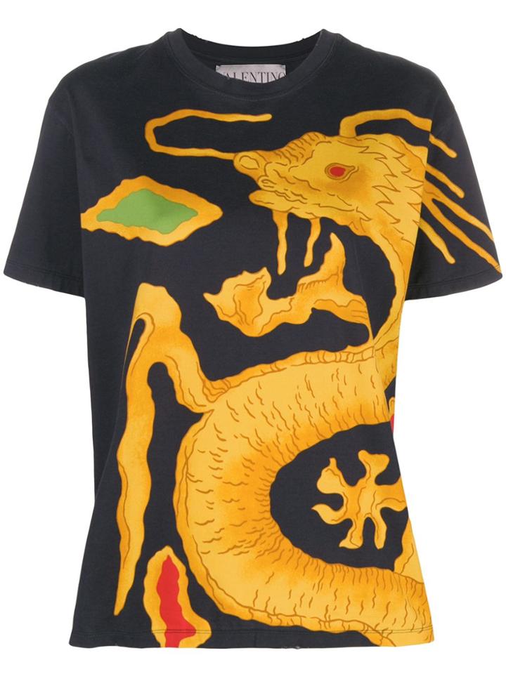 Valentino Dragon Re-edition Printed T-shirt - Black
