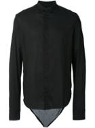 Cedric Jacquemyn High Low Hem Shirt, Men's, Size: 50, Black, Silk/cotton