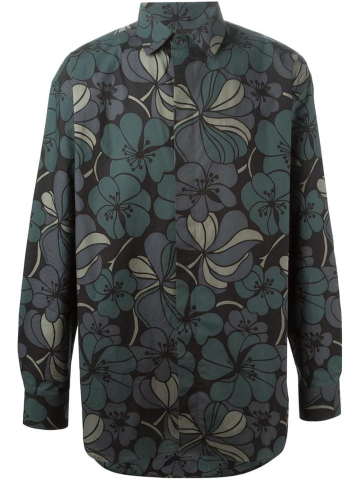 Marni Flower Shirt, Men's, Size: 48, Black, Cotton