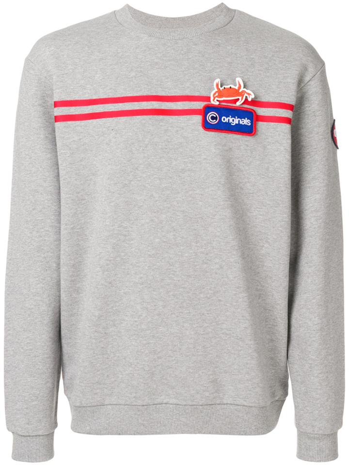 Au Jour Le Jour For Colmar Logo Stripe Sweatshirt - Grey