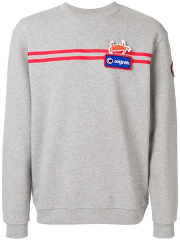 Au Jour Le Jour For Colmar Logo Stripe Sweatshirt - Grey