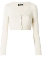 Twin-set Cropped Long-sleeved Cardigan - Nude & Neutrals