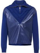 Prada Wool And Leather Jacket - Blue
