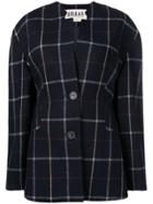 A.w.a.k.e. Wide Check Jacket - Blue