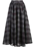 Erdem Checkered Long Skirt - Grey