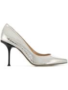 Sergio Rossi Pointed Toe Pumps - Silver