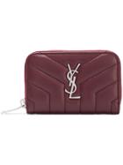 Saint Laurent Loulou Zipped Wallet - Red