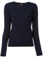 A.p.c. - Ribbed Detail Sweatshirt - Women - Polyamide/viscose - L, Blue, Polyamide/viscose
