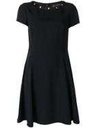 Versace Medallion-embellished Crepe Dress - Black