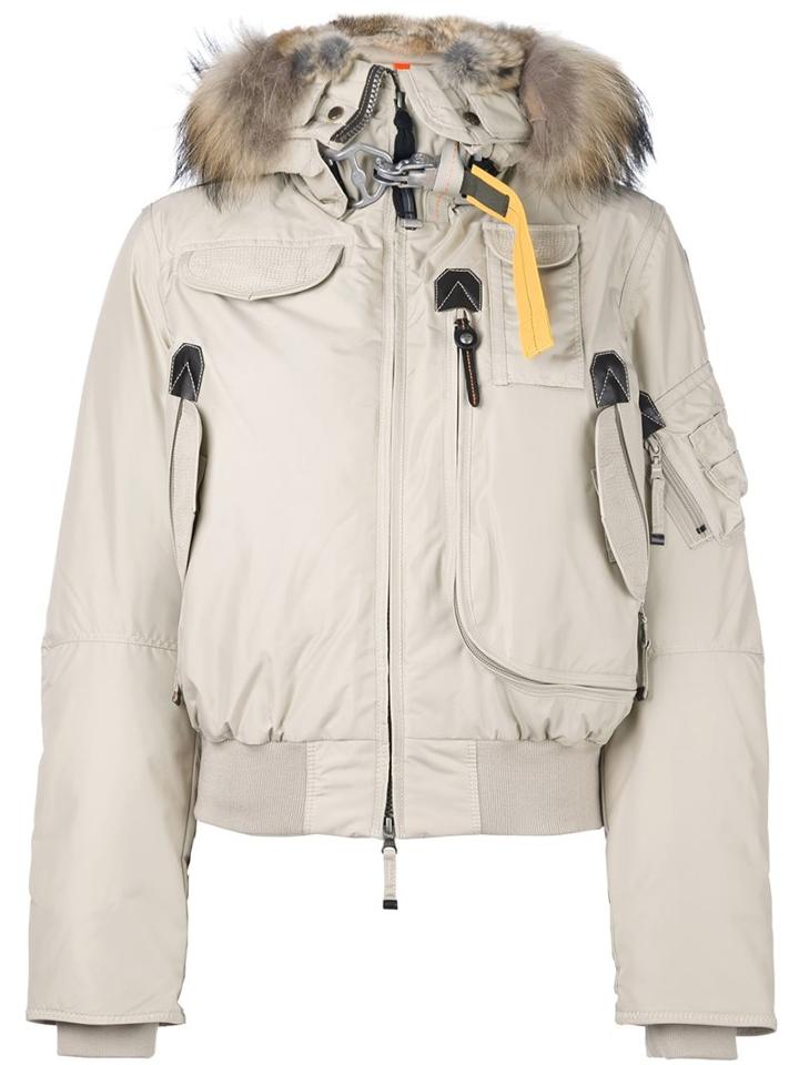 Parajumpers Raccoon And Rabbit Fur Trim Puffer Jacket