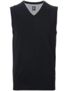 Eleventy V-neck Knit Vest, Men's, Size: Small, Blue, Cotton
