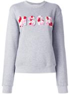 Msgm Sequins Logo Sweatshirt, Women's, Size: Xs, Grey, Cotton/viscose/plastic/sequin