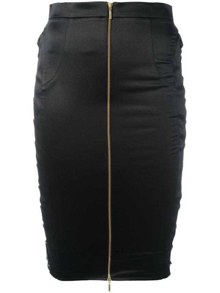 Murmur Zip Up Pencil Skirt, Women's, Size: 36, Black, Cotton/polyester/spandex/elastane