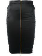 Murmur Zip Up Pencil Skirt, Women's, Size: 36, Black, Cotton/polyester/spandex/elastane