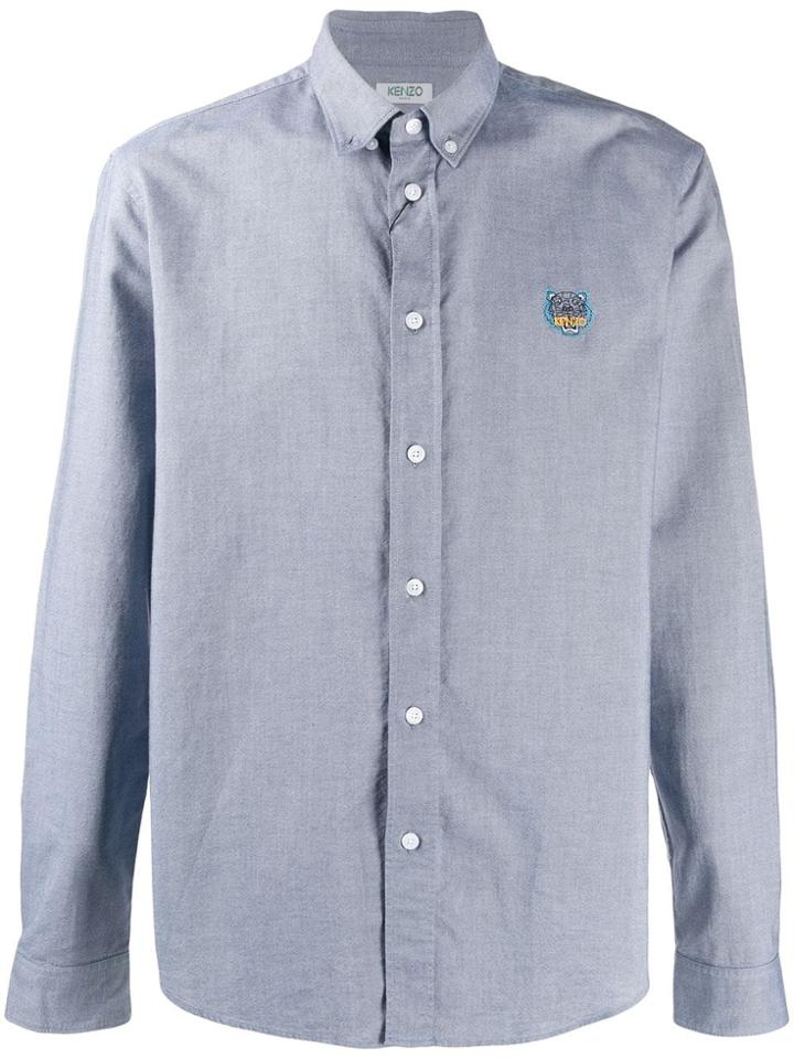 Kenzo Logo Embroidered Shirt - Blue