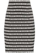 Balmain Logo-print Striped Mini Skirt - Black