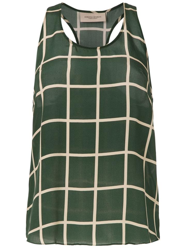 Adriana Degreas Checkered Top - Green