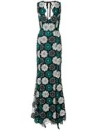 Zac Zac Posen April Floral Crochet Gown - Green