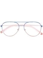 Retrosuperfuture Contrast Aviator Glasses - Blue