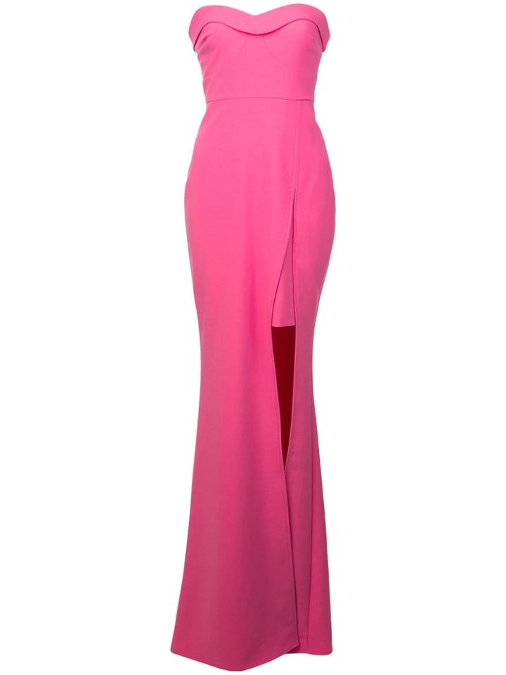 Likely Slit Front Bandeau Gown - Pink & Purple