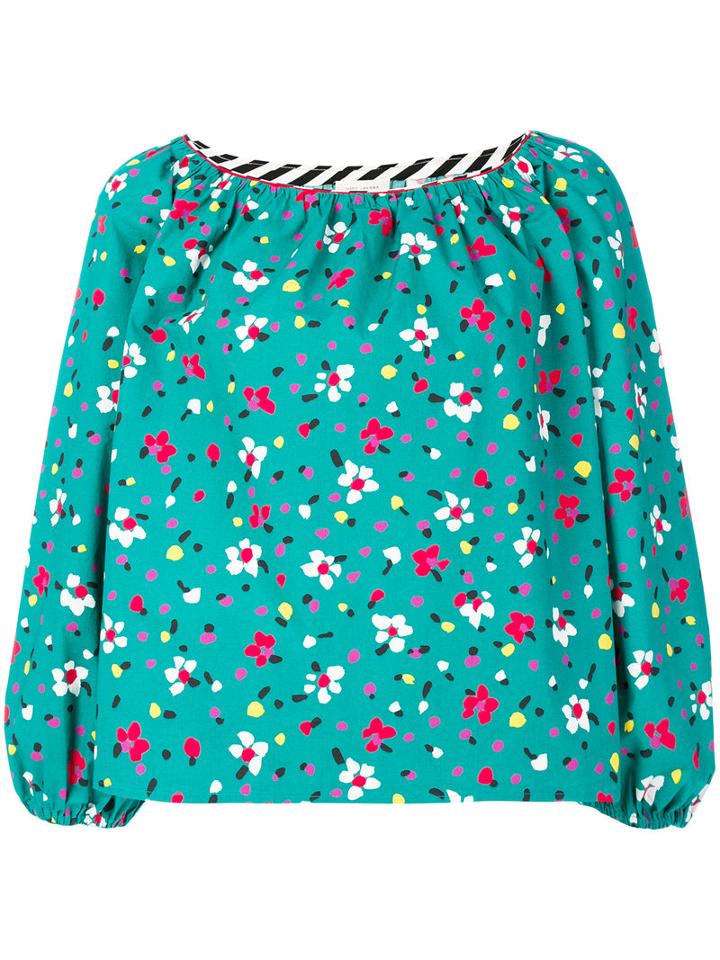 Marc Jacobs - Embroidered Blouse - Women - Silk/cotton/spandex/elastane - 0, Green, Silk/cotton/spandex/elastane