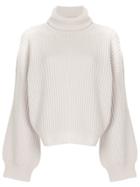 Fine Edge Ribbed Roll-neck Sweater - Neutrals