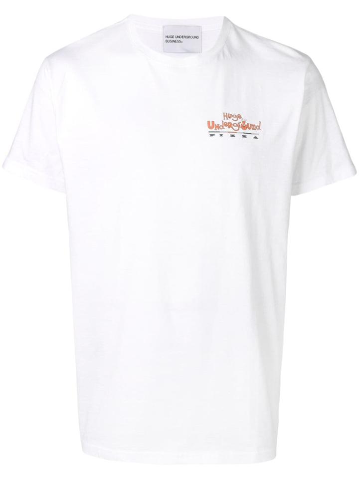 Huge Pizza Logo Print T-shirt - White