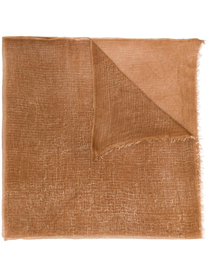 Avant Toi Fringed Edge Scarf - Brown