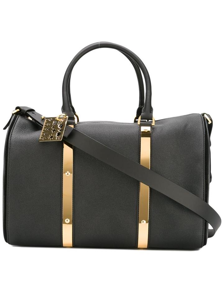 Sophie Hulme Logo Plaque Shoulder Bag, Women's, Black, Leather