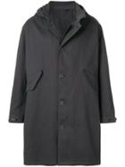 Lemaire Hooded Button Up Coat - Grey