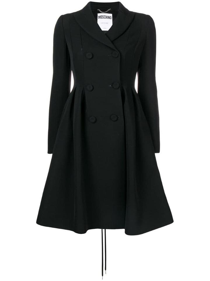 Moschino Double-breasted Flared Coat - Black