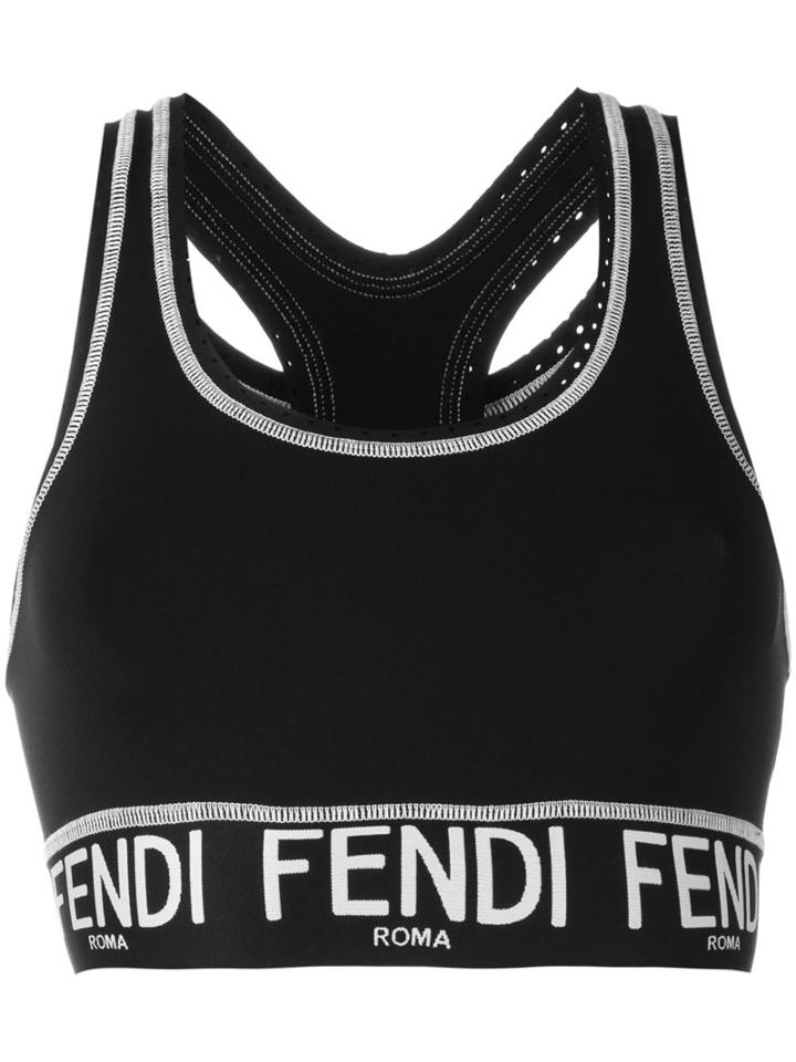 Fendi - Fendi Silk Vest Top - Women - Polyamide/spandex/elastane - 42, Black, Polyamide/spandex/elastane