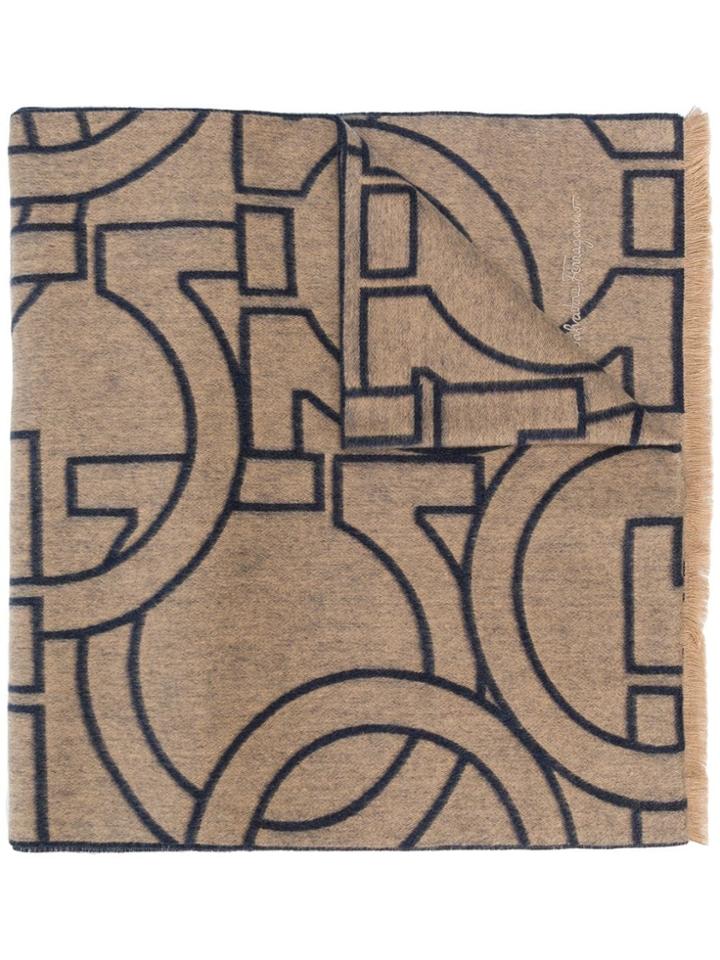 Salvatore Ferragamo Gancini Scarf - Neutrals