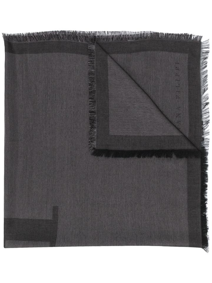 Fabiana Filippi Fringed Lightweight Scarf - Grey